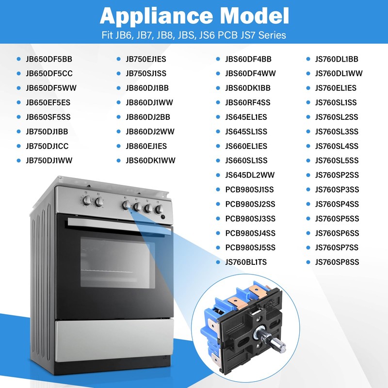 316436001 Range Infinite Switch 8 inch Compatible with Frigidaire for
