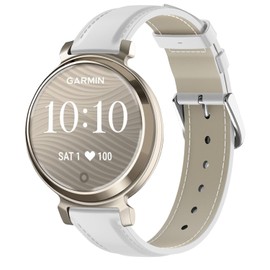 Lzwldan Leather Watch Bands Compatible with Garmin Lily 2, 14mm Soft Genuine Leather Strap Sport Replacement Wristband for Garmin Lily 2 / Lily 2 Classic for Women Men