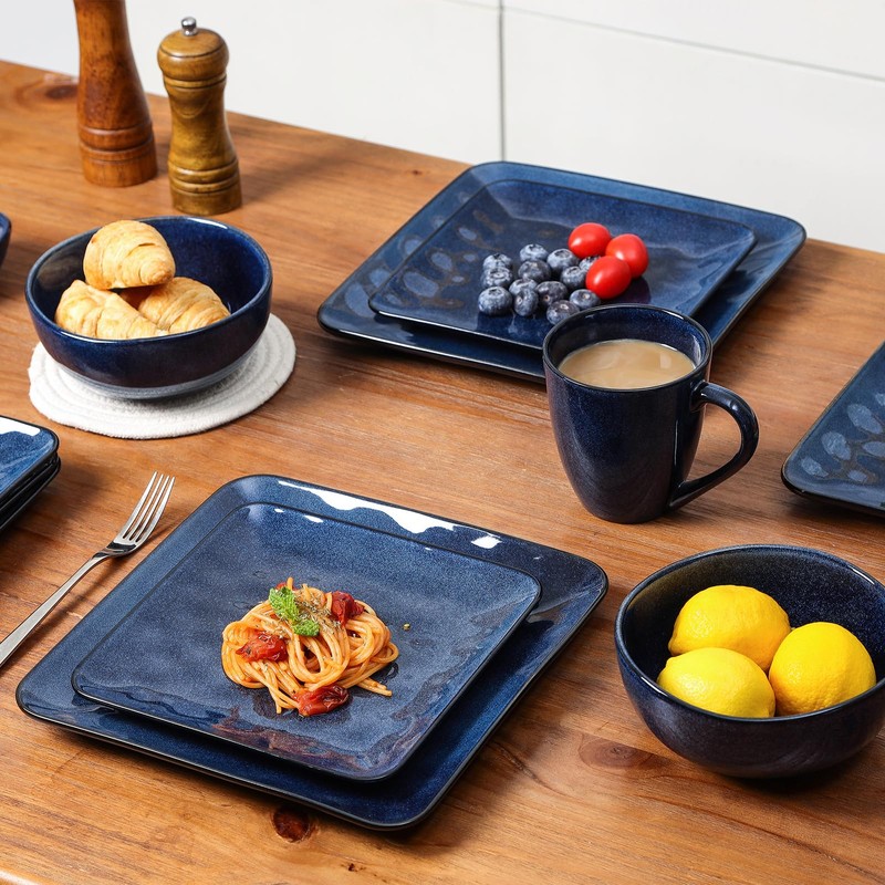 vicrays Ceramic Square Plates Set of 6 - Porcelain 8