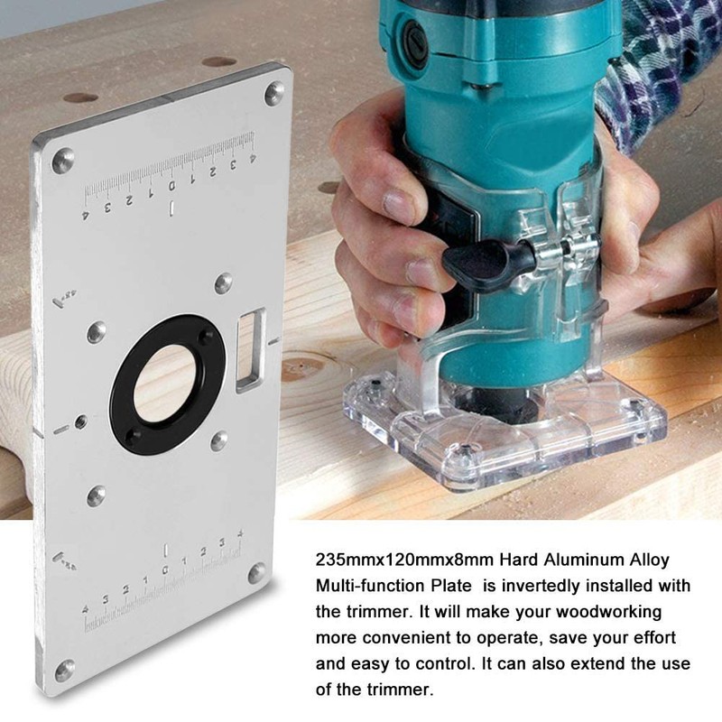 Aluminium Router Table Insert Plate with 4 Rings and Screws