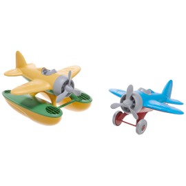 Green Toys Airplane Blue - Seaplane Yellow Bundle