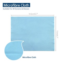 Pack of 8 glasses cleaning cloths, microfibre cloths for glasses, screens, tablets, glasses (14.5 x 17 cm), dark blue