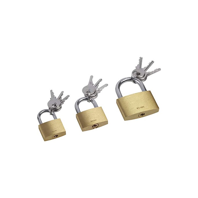 Meister 9515300 Padlock 3-Part 25 mm 30 mm and 40