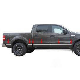 Made in USA! Compatible with 2004-2008 Ford F150 Crew Cab 5.5' Short Bed with Fender Flare 1.5'' Wide 12PC Generic Body Side Molding Trim