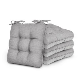 Love's cabin Memory Foam Chair Cushions Set of 4, Outdoor/Indoor Chair Pads for Dining Chairs 4 Pack, Seat Cushions for Kitchen, Dining Room, Office, Patio Chairs, 16x16 Light Grey