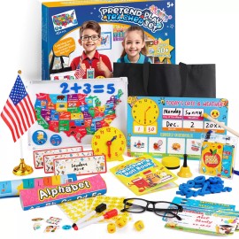 Alritz Pretend Teacher Playset Role Pretend Play Kids School Toys Kit Includ