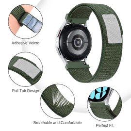 Mugust Pack of 3 Nylon Watch Strap 22 mm 20 mm Strap with Quick Release, Velcro Fastener and Quick Adjustment Watch Straps, Universal 22 mm 20 mm Replacement Strap for Smartwatch Watch Bracelets, 22