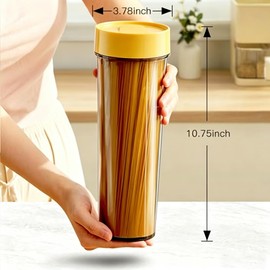 COMZPLIFE Plastic Spaghetti Storage Container with Flip-Top Lid, Airtight Dry Food Pasta Canister, Tall Noodle Storage Jar for Spaghetti, Noodles, Cereal, Beans, Coffee & Dry Pantry Food