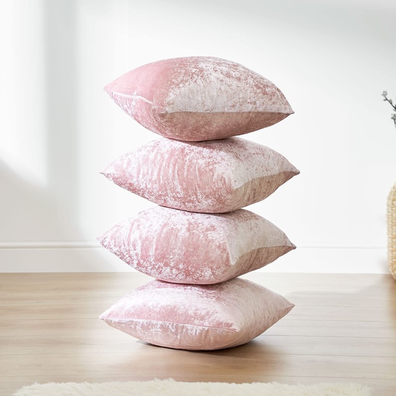 Sienna Crushed Velvet Pack of 4 Cushion Covers 18 x