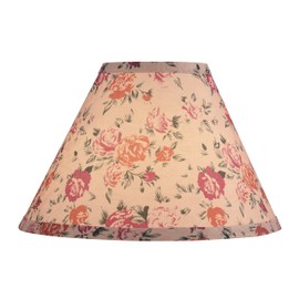 Aspen Creative 56042, Hardback Empire Transitional UNO Shade in Jacquard Textured Fabric with Floral Print, 4" Top x 10" Bottom x 7" Slant, Slip UNO 33mm Table Lamp