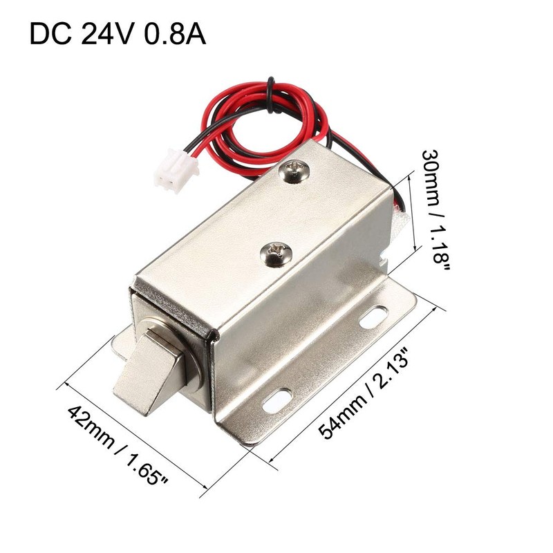 uxcell DC 24V 0.8A 11.4mm Electromagnetic Solenoid Lock Assembly for