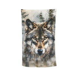 MIEPOS Cool Wolf Beach Towel,32x52in,Quick-Dry Sand-Free Bath Towels,Microfiber Lightweight for Travel Pool Yoga Beach Outdoor Activities Decor Accessories Gifts (Forest Wolf)
