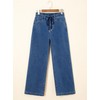 Sidefeel Women's Wide Leg Jeans Drawstring Baggy High Waisted Stretchy