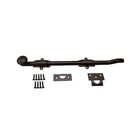 QCAA Solid Brass Dutch Door Bolt with Offset, Heavy Duty, 12", Oil-Rubbed Bronze, 1 Pack, Made in Taiwan