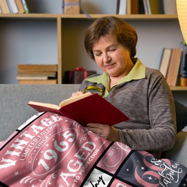 60th Birthday Gifts for Women, Gifts for 60th Birthday Women, 60 Year Old Birthday Gift for Woman, Birthday's Gift for 60 Year Old Woman, Happy 1965 Bday Decorations Ideas Throw Blanket 60"x50"