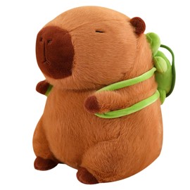 damdos 16“ Cute Capybara Plush Capybara with Turtle Backpack,Capybara Stuffed Animal Plush Pillow Home Decor,Capybara Plush Doll Room Bed Decor Birthdays Gifts