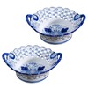 YYMayLsh Decorative Ceramic Candy Bowl, Blue and White Chinoiserie Pattern,