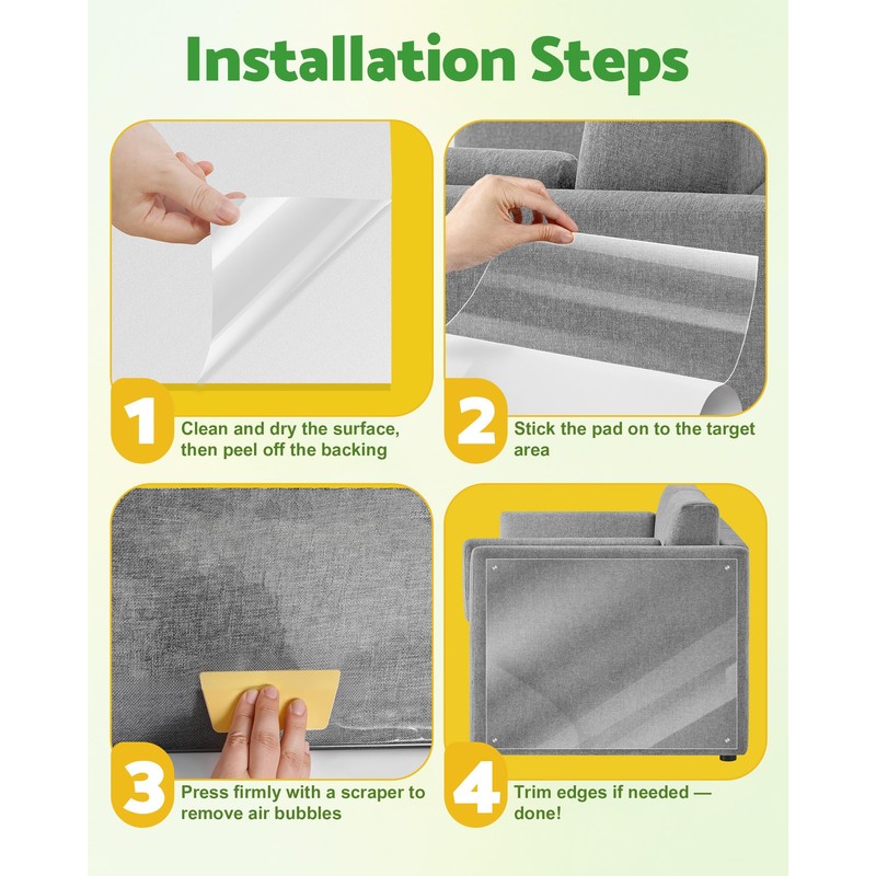 Gimars Transparent Cat Scratching Mat, 20 x 500 cm