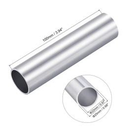 TA-VIGOR 2Pcs 6063 Aluminum Round Tube, 25mm OD 22mm ID 100mm Length Metal Seamless Straight Tubing Aluminum Pipe for Home Furnishing, Machinery, DIY Handicraft