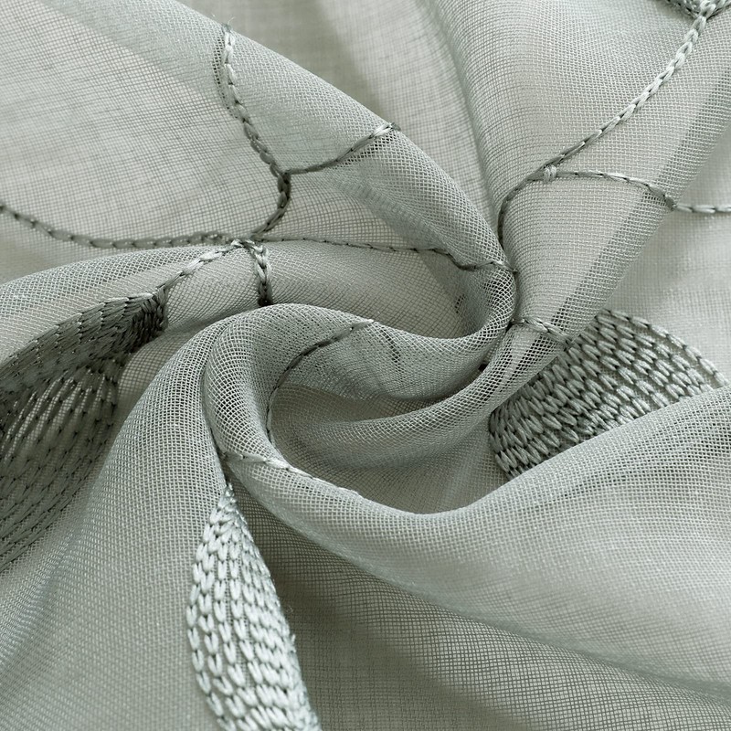 HOMEIDEAS Sage Green Sheer Kitchen Curtains 30 X 24 Inch