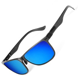NSSIW Polarized Sunglasses for Men, Upgrade Carbon Fiber Sun Glasses for Men Driving Fishing Golf with UV400 Protection (BLack/Blue)