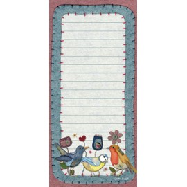 Emma Ball Magnetic Slim Notepad - Stitched Birdies