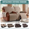 Ruaozz Waterproof Loveseat Recliner Cover with Console Non-Slip Reclining Couch