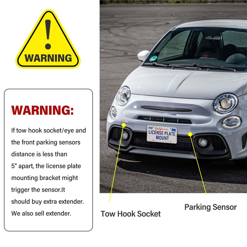 Heavy Duty Front License Plate Bracket Compatible with Fiat 500X