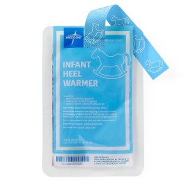 Medline Infant Heel Warmer Gel Pack with Metal Disc and Cloth Strap, Box of 25