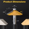 REKCKRUL 60 Degree Chamfer Router Bit with Bearing, 1/2 Inch
