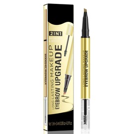 Waterproof Eyebrow Pencil - Microblading Eyebrow Pen 2-in-1 Dual-Ended 3D Eyebrow Pencil with 4 Fork Tips for a Natural Look and a Long Lasting Result