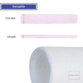 HAMUIERS Raffia Ribbon for Gift Wrapping, Packing Paper Twine Ribbon, Craft Ribbon for Crochet - 1/4'' Wide, 109 Yards, White