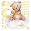 Cuddly Bear on the Cloud V292 | Hand-Drawn | Sticker