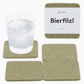 Graf Lantz - Bierfilzl Felt Coasters - Square - 100% Merino Wool - Moisture Wicking - Heat Resistant - Sustainable - Home Decor - Absorbs - Housewarming Gift - 4 Coaster Set - 4" x 4"x 5 mm - Sage