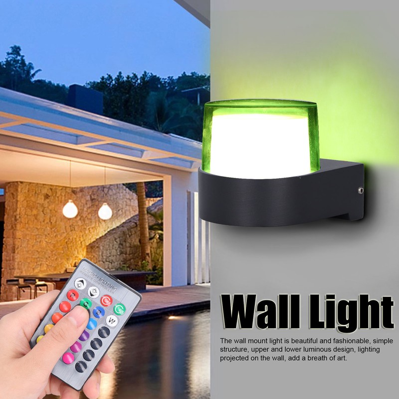 Outdoor Wall Sconce 5W RGB Remote Control LED Waterproof Wall