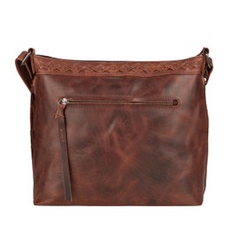 Lady Conceal Concealed Carry Faith Distressed Leather Crossbody (Dark Mahogany)