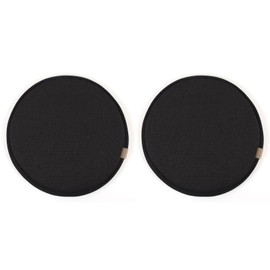 Greenjin Round Chair Cushion with Ties Set of 2 Anti Slip Stool Cushion for Kitchen Dining Chair Seat Pad 13 Inch for High Stool Bistro Bar Black