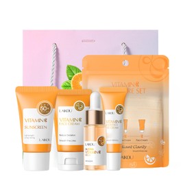Skin Care Kit Vitamin C Girls Gifts - Skincare for Girls 10-12 - Moisturizing Skincare Set - Gift Set with Sunscreen, Serum, Face Cream, Eye Cream & Gift Bag - Hydrating Travel Essentials for Women