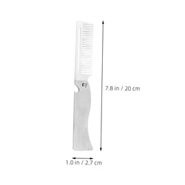 Healeved 2pcs Men's Travel Grooming Kit Mini Folding Comb for Hair Beard Mustache Stainless Steel for Barber Outdoor