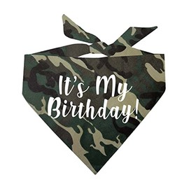 It's My Birthday Dog Bandana (Camo, OS 60)