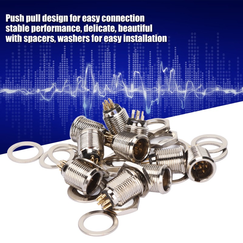 10 Set 6 Pin XLR Male Socket Base Stable Exquisite