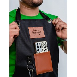 Don Pablo Mandil Parrillero PERSONALIZADO con porta Cerveza- Delantal Unisex para Cocina, Chef, Barbacoa y Asador. (Marrón)