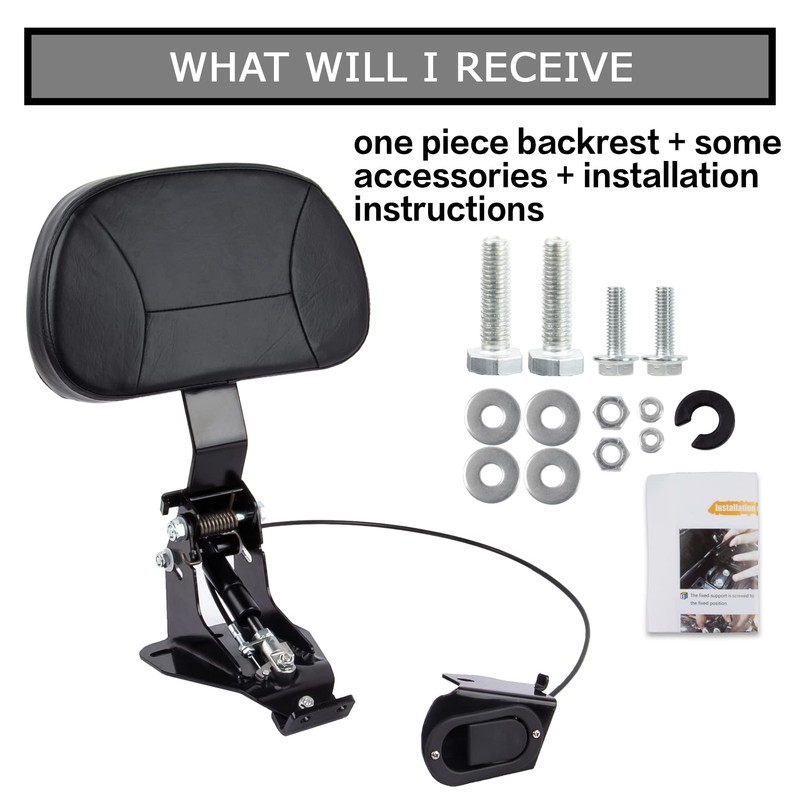 Adjust Rider Backrest - PSLER Foldable Driver Backrest for Touring