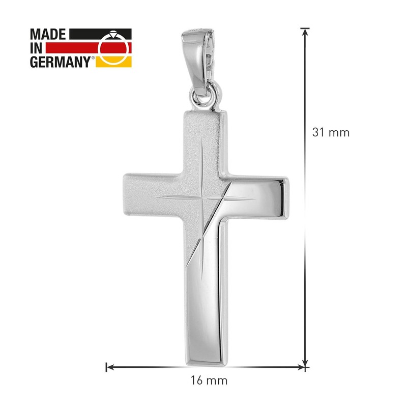 trendor Silver Gents Necklace with Cross Pendant 63607
