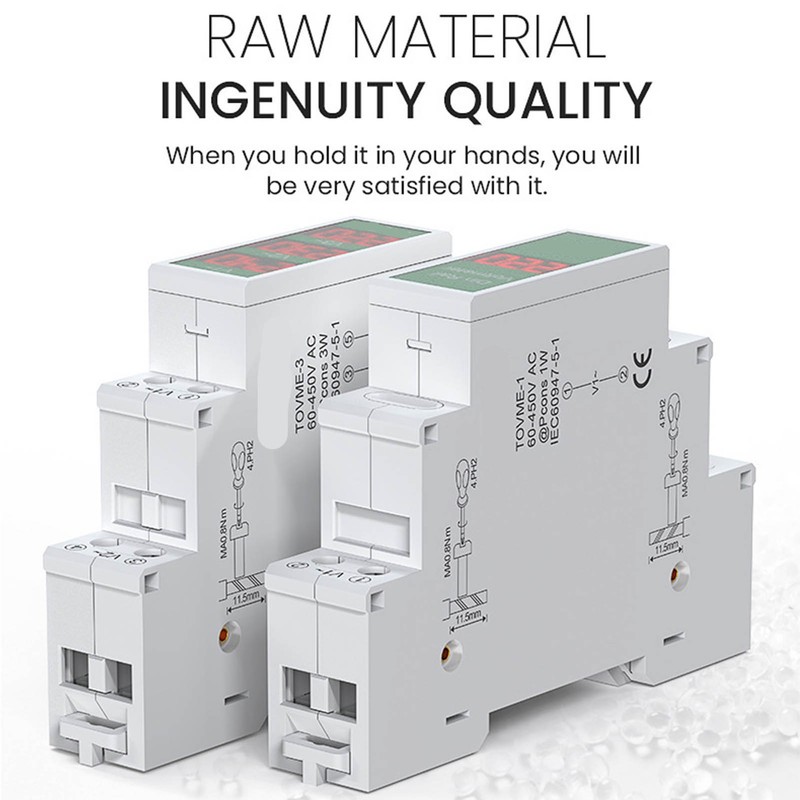 TONGOU Din Rail Voltage Meter Intelligent LCD Digital AC Voltmeter