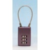 WAKI IB-121 Adjustable Number Cable Lock, 3 Tiers, Metallic Purple