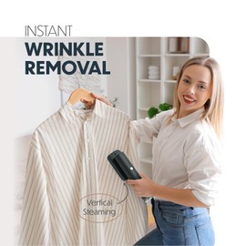 Portable Steamer for Clothes, Travel Garment Steamer for Fabric Wrinkles Remover with Heat-Resistant Glove, 18s Fast Heat-up, 90ml Water Tank, 1200W | Hand Steamer for Home, Office and Travel