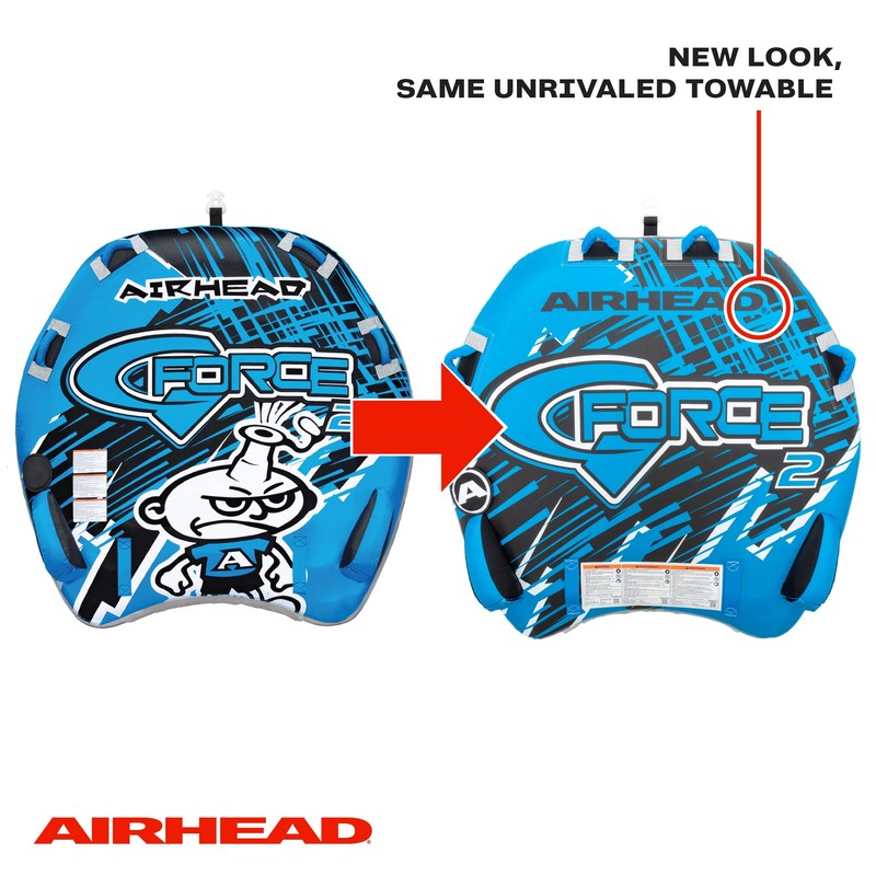 Airhead G-Force 2, 1-2 Rider Towable Tube for Boating
