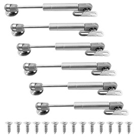 BokWin 6 Pcs 100N/22.5lb Silver Gas Strut Lift Support, 6 Inch Steel Gas Support Shocks for Door Tool Box Cabinet Cupboard