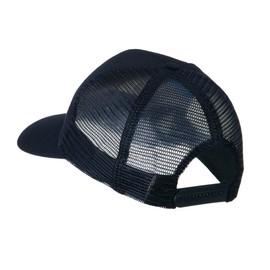 6 Panel Mesh American Flag White Patch Cap - Navy OSFM
